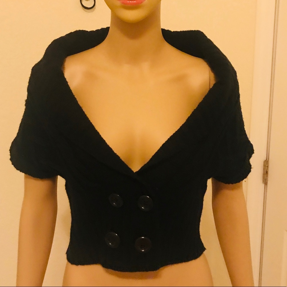 Black crop cardigan